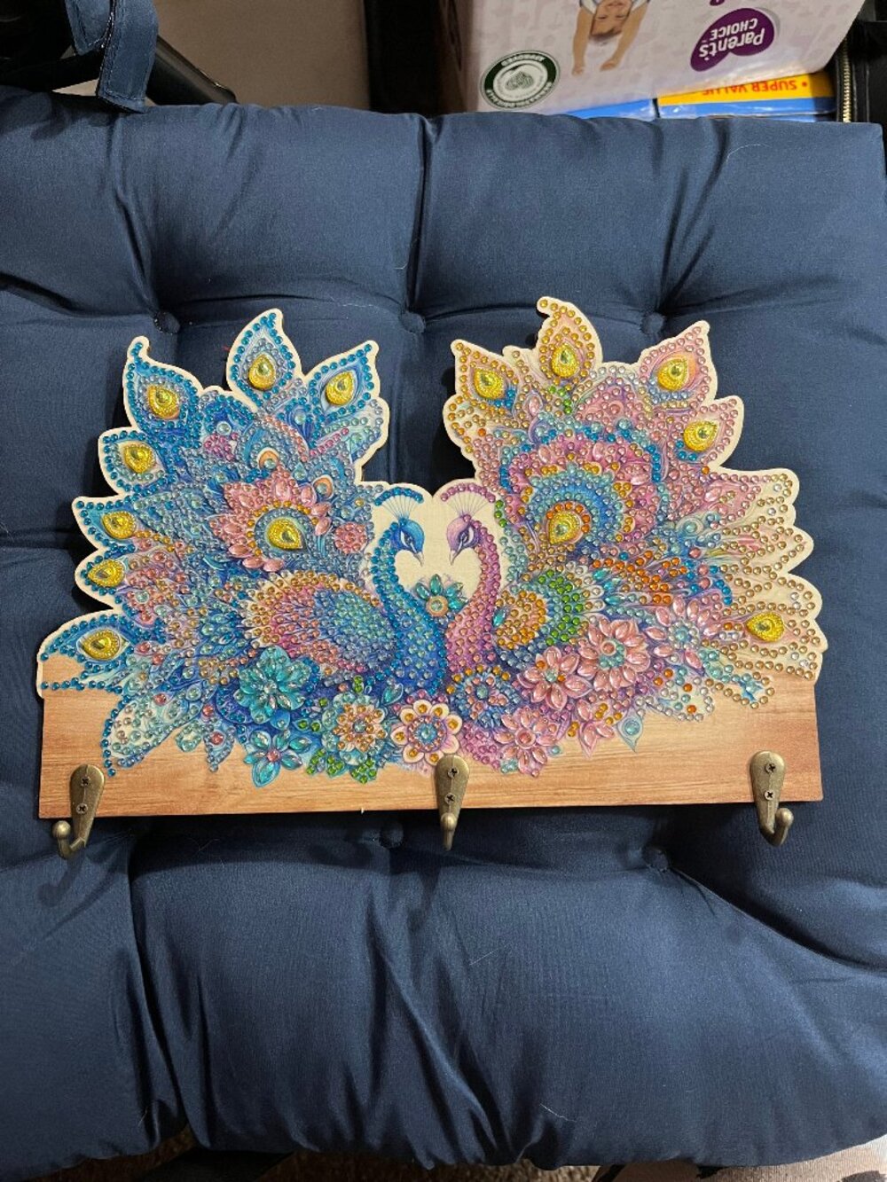 Peacocks Diamond Art Key Holders